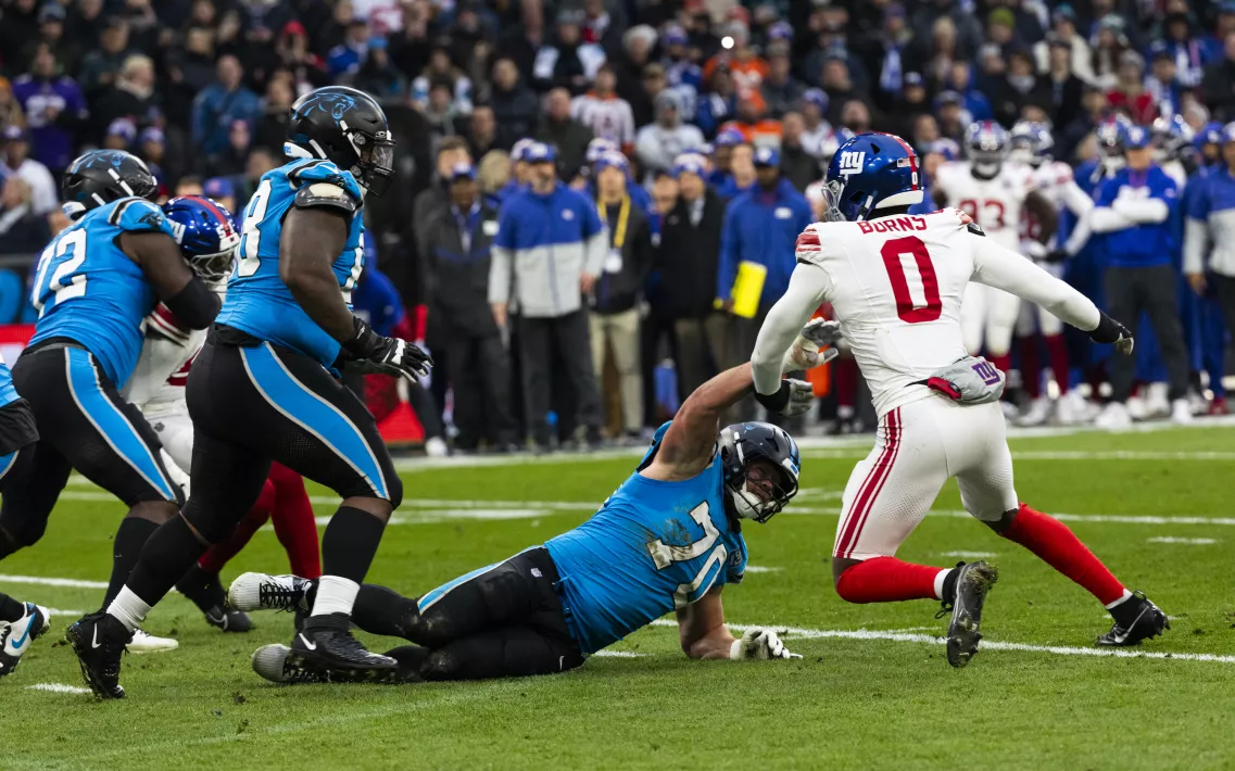 Giants und Panthers Spieler beim Munich Game 2024 in der Allianz Arena