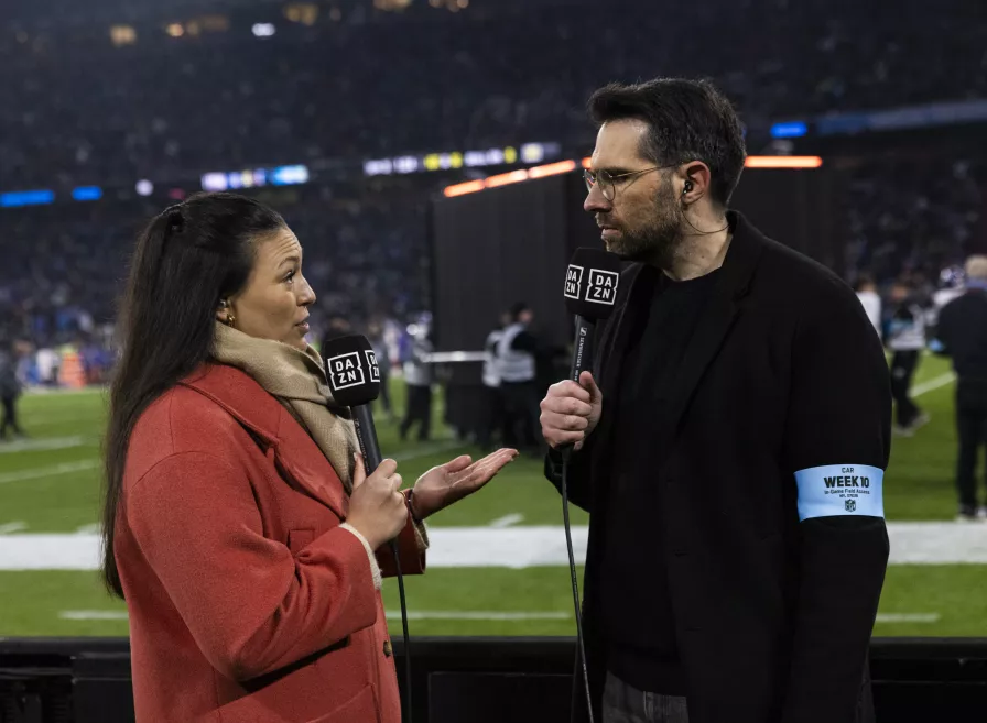 Nadine Nurasyid im Interview in der Allianz Arena beim NFL Munich Game 2024