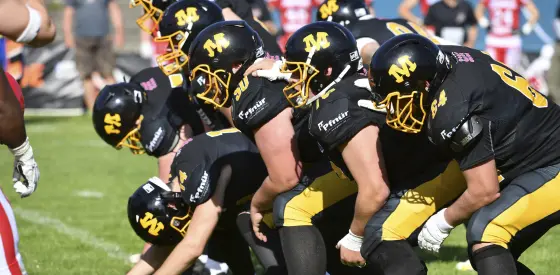 Spieler der Munich Cowboys auf dem Spielfeld