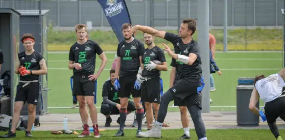 Spieler der Munich Spatzen auf dem Spielfeld